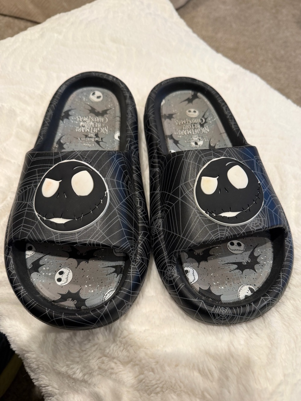 Ground Up Nightmare Before Christmas Jack Skellington Men’s Slides. Spooky. SZ11